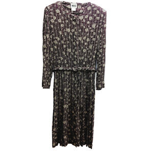 Dress Women Maxi Purple Meadow Floral Fit Flare Vintage Inspired Romantic Sz 12